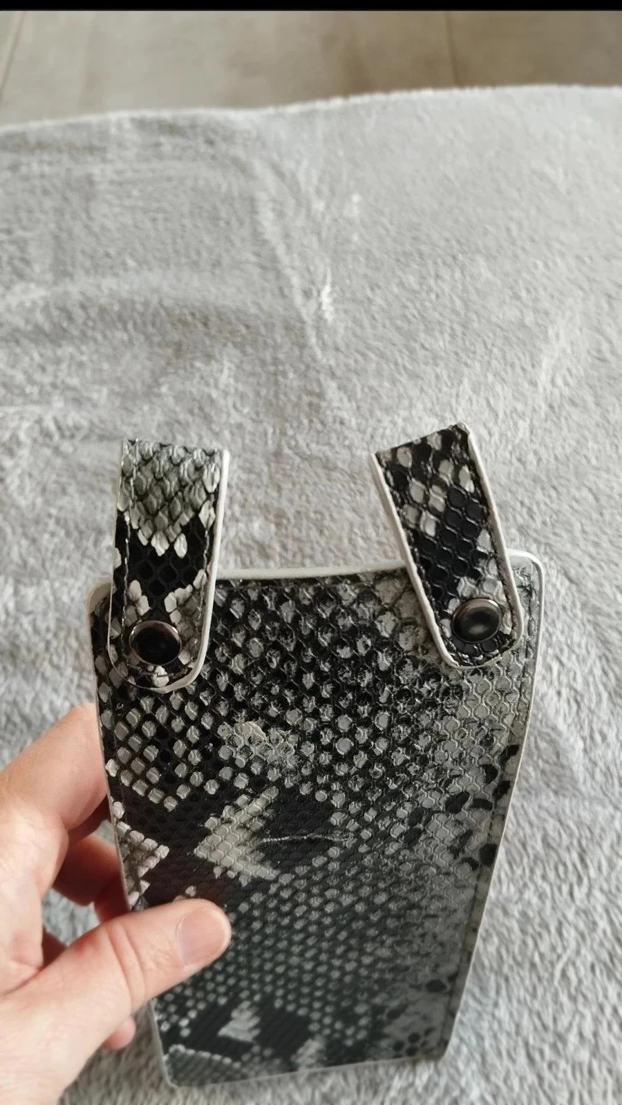 Grijze pochette met dierenmotief 19x9 cm – photo 6